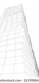 Abstract architectural drawing 3d illustration