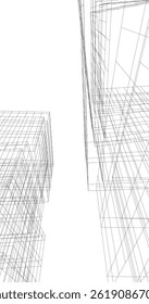 Abstract architectural drawing 3d illustration