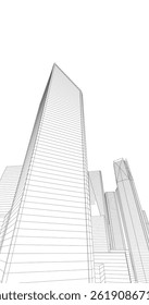 Abstract architectural drawing 3d illustration