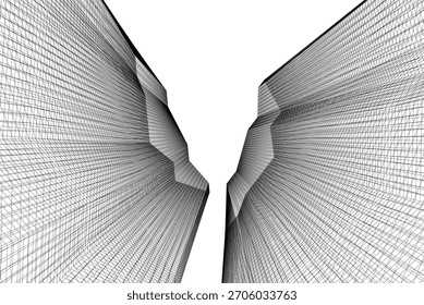 Abstractas dibujo arquitectónico 3D ilustración