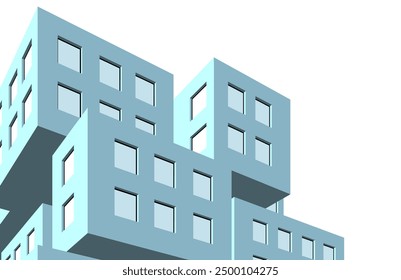 Abstract architectural drawing 3d rendering