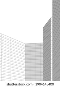 abstract architectural drawing 3d vector illustration