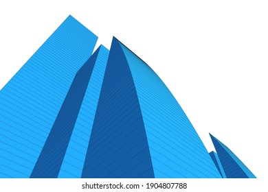 abstract architectural drawing 3d vector illustration