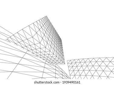 dibujo arquitectónico abstracto vista 3d