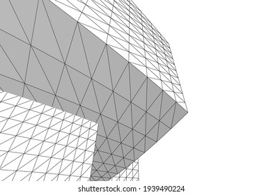 abstrakte Architekturzeichnung 3D-Ansicht
