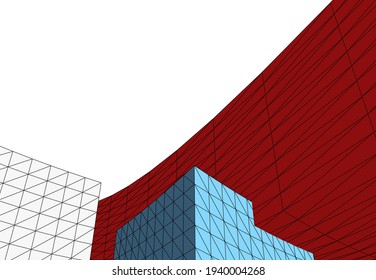 abstrakte Architekturzeichnung 3D-Ansicht