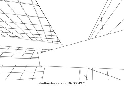 dibujo arquitectónico abstracto vista 3d