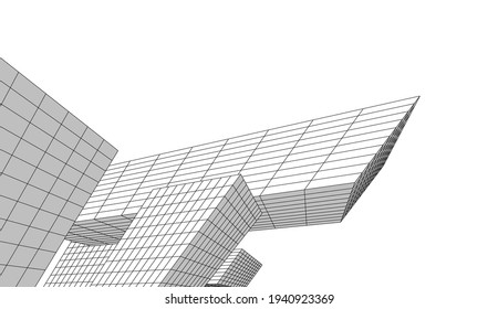 dibujo arquitectónico abstracto vista 3d