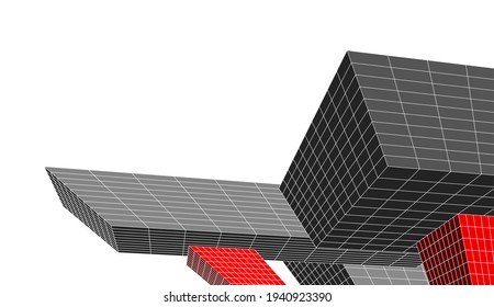 dibujo arquitectónico abstracto vista 3d