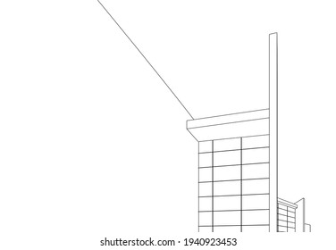 dibujo arquitectónico abstracto vista 3d