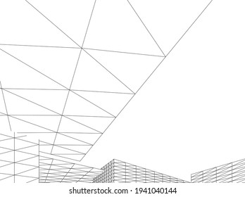 dibujo arquitectónico abstracto vista 3d