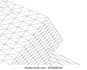 abstract architectural drawing 3d view