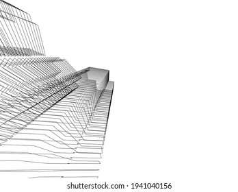 dibujo arquitectónico abstracto vista 3d