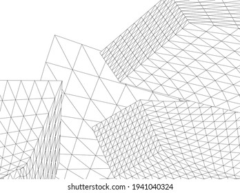 dibujo arquitectónico abstracto vista 3d