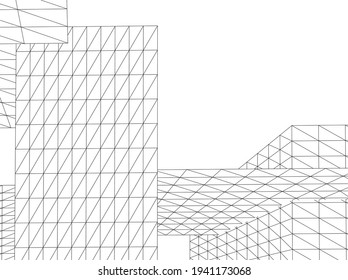 dibujo arquitectónico abstracto vista 3d