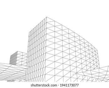 dibujo arquitectónico abstracto vista 3d