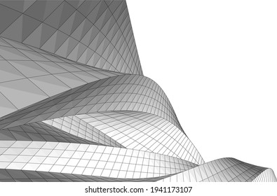 abstract architectural drawing 3d view