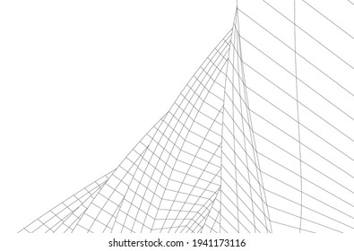 dibujo arquitectónico abstracto vista 3d
