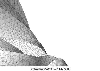 abstract architectural drawing 3d view