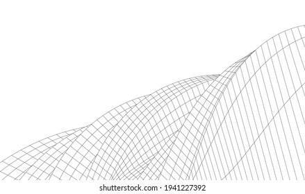 abstrakte Architekturzeichnung 3D-Ansicht