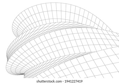 abstract architectural drawing 3d view