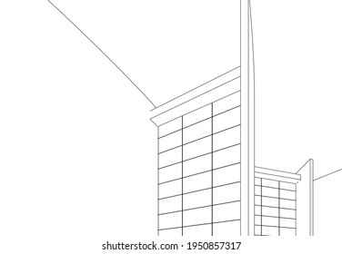 abstract architectural drawing 3d view