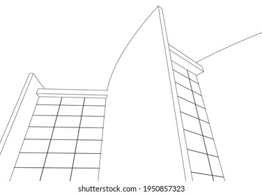 abstract architectural drawing 3d view