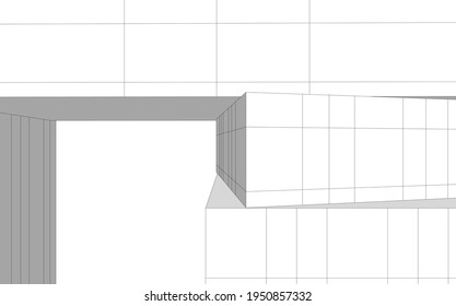 dibujo arquitectónico abstracto vista 3d