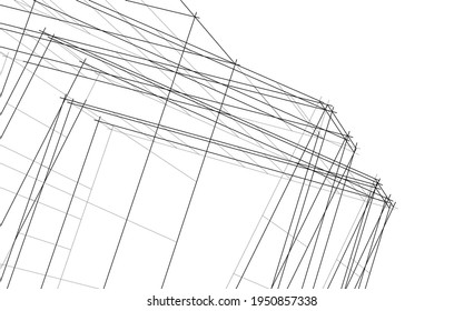 abstract architectural drawing 3d view