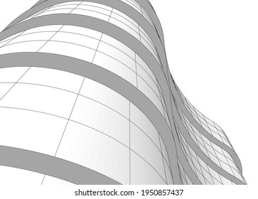 dibujo arquitectónico abstracto vista 3d