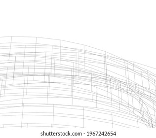abstrakte Architekturzeichnung 3D-Ansicht