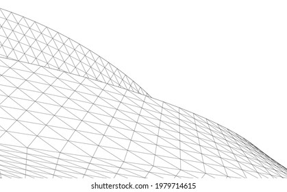 abstract architectural drawing 3d view