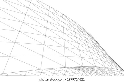 dibujo arquitectónico abstracto vista 3d