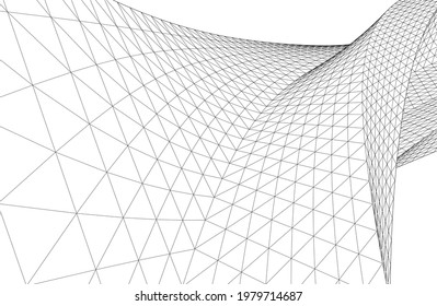 abstract architectural drawing 3d view