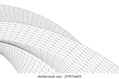 abstract architectural drawing 3d view