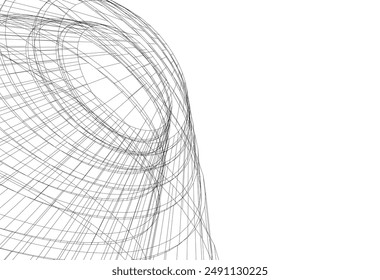 abstract architectural drawing linear design 3d illustration