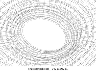abstract architectural drawing linear design 3d illustration
