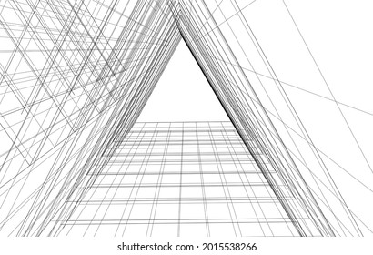 abstract architectural drawing vector design