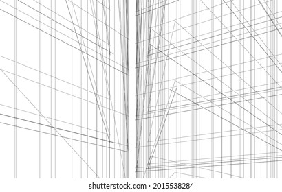 abstract architectural drawing vector design