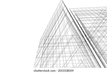 abstract architectural drawing vector design