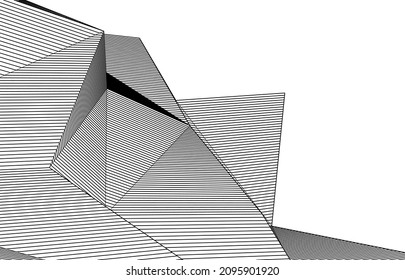 Abstract architectural drawing vector illustration