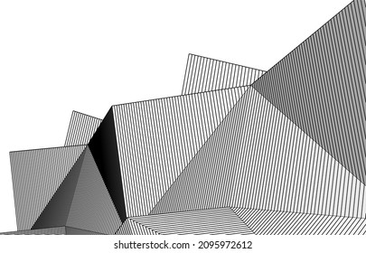 Abstrakte architektonische Zeichnung, Vektorgrafik