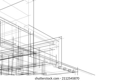 abstract architectural drawing vector illustration