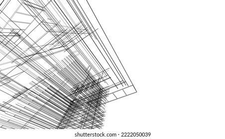 Resumen de la ilustración del plano de arquitectura de la ilustración del vector sobre fondo blanco