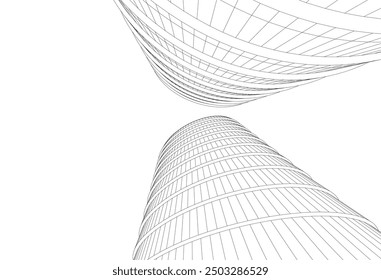 Abstract architectural drawing vector illustration