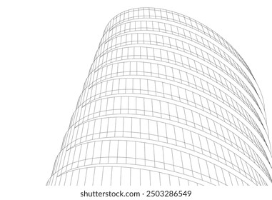 Ilustración vectorial de dibujo arquitectónico Abstractas