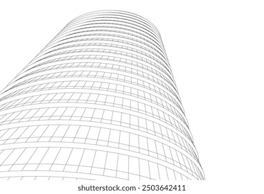 Abstract architectural drawing vector illustration