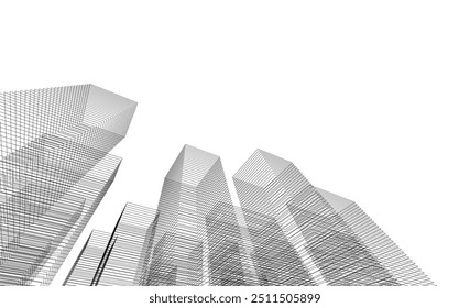 Ilustración vectorial de dibujo arquitectónico Abstractas