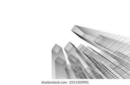 Ilustración vectorial de dibujo arquitectónico Abstractas