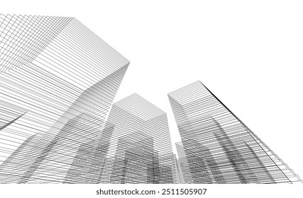 Abstract architectural drawing vector illustration